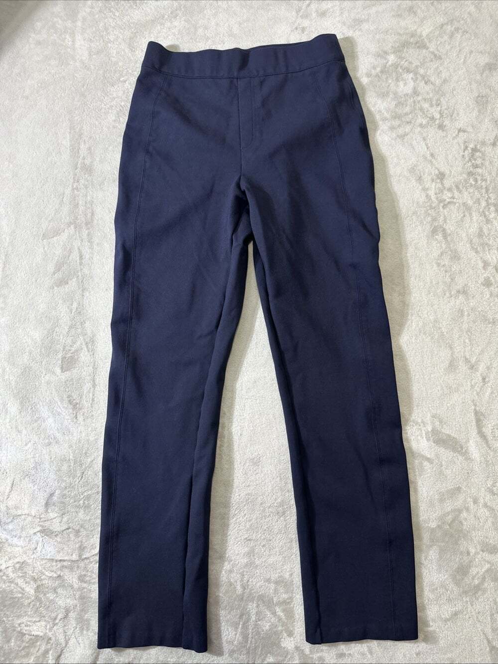 SPANX Women’s Medium Tall Navy Blue Stretch Slim Straight Pull On Pants